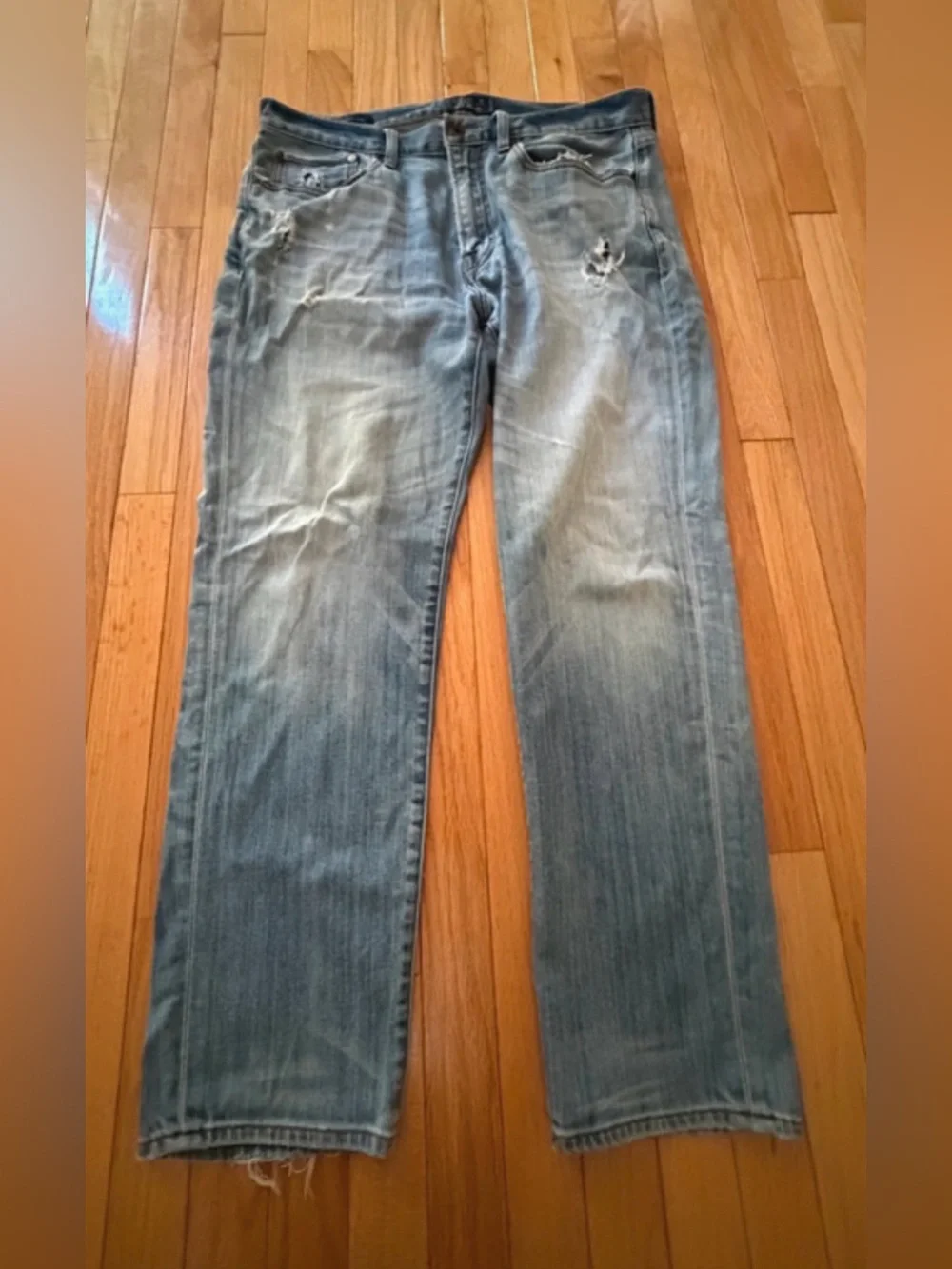 Lucky Brand Light Blue Straight Leg Distressed Jeans